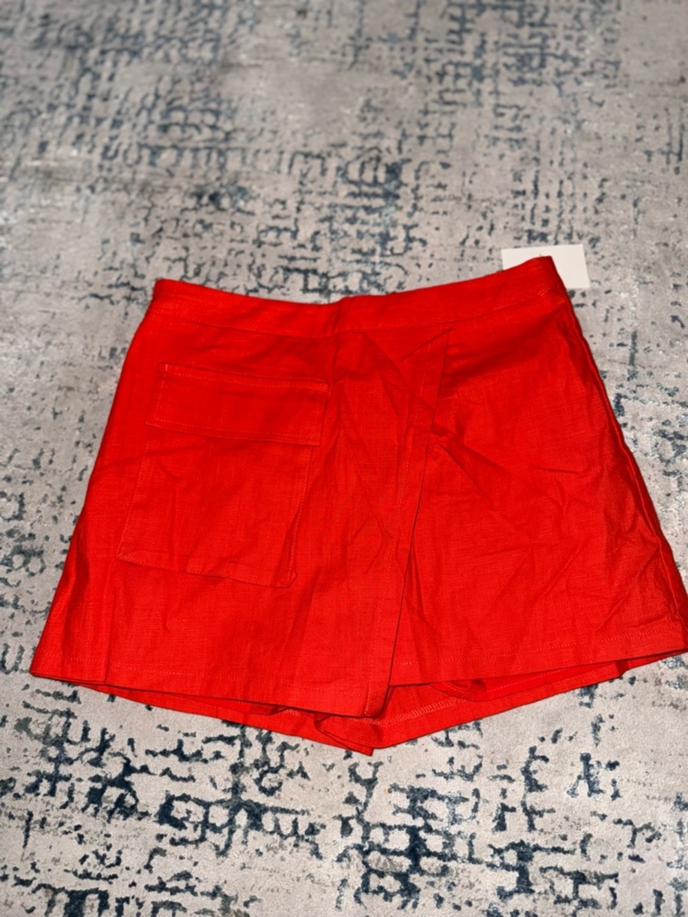 Women’s Red Casual Skort with Front Patch Pocket